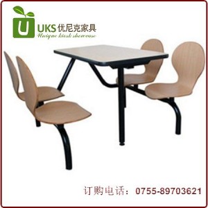 深圳质量好的连体快餐桌椅 专业定做连体快餐桌椅优尼克家具