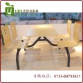 厂家定做 快餐厅小吃店连体快餐桌椅 快餐桌椅一桌四椅组合 深圳优尼克